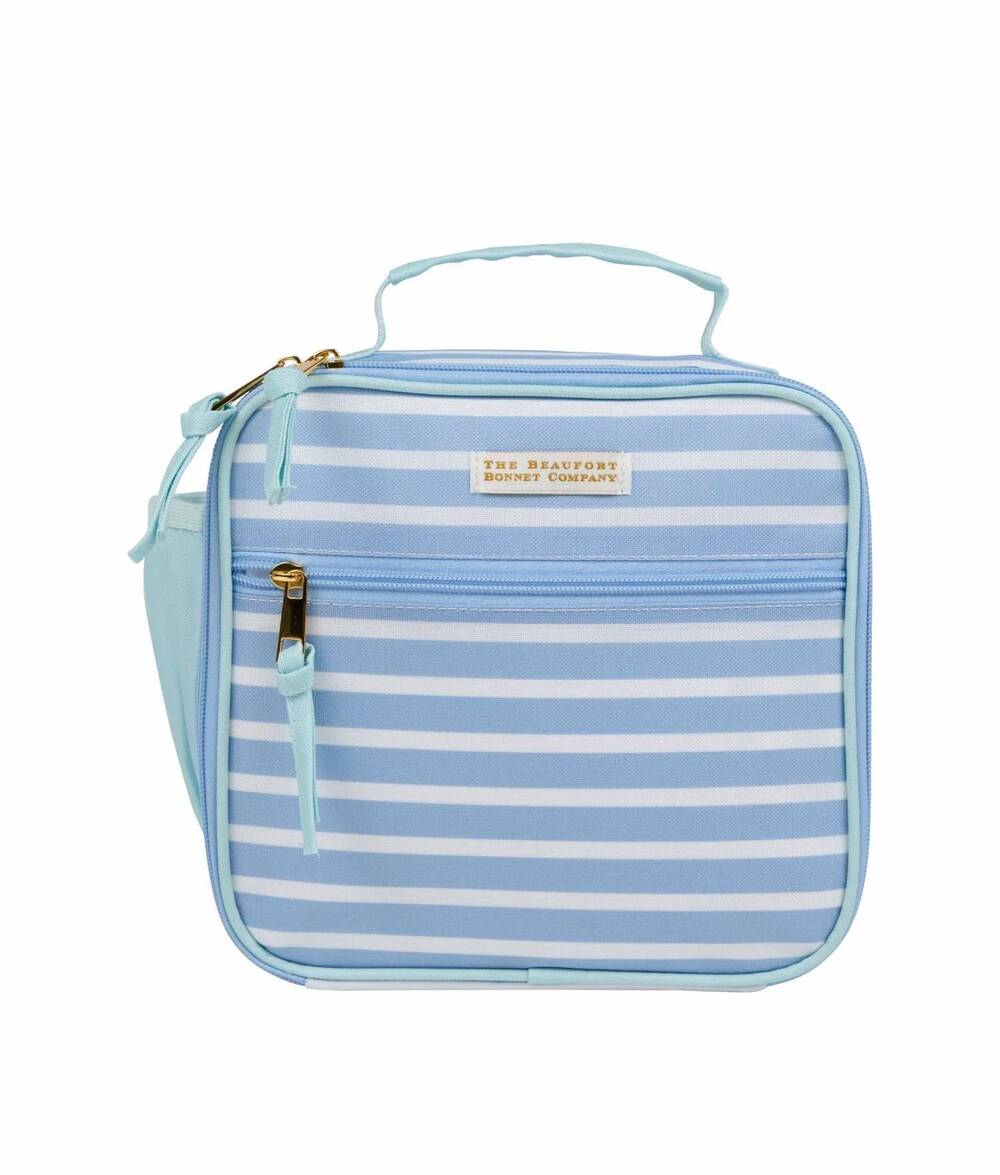 NEW BEAUFORT BONNET kid's leighton lunch box in sarasota sky stripe